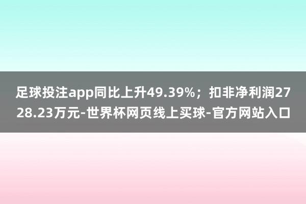 足球投注app同比上升49.39%；扣非净利润2728.23万元-世界杯网页线上买球-官方网站入口