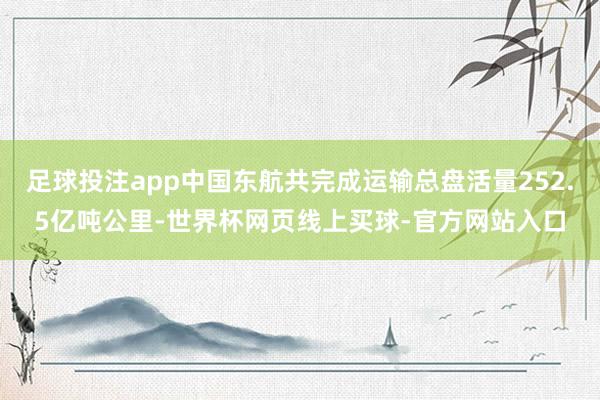 足球投注app中国东航共完成运输总盘活量252.5亿吨公里-世界杯网页线上买球-官方网站入口