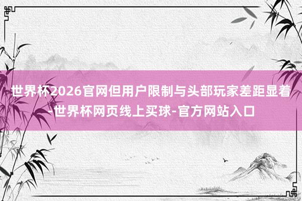 世界杯2026官网但用户限制与头部玩家差距显着-世界杯网页线上买球-官方网站入口