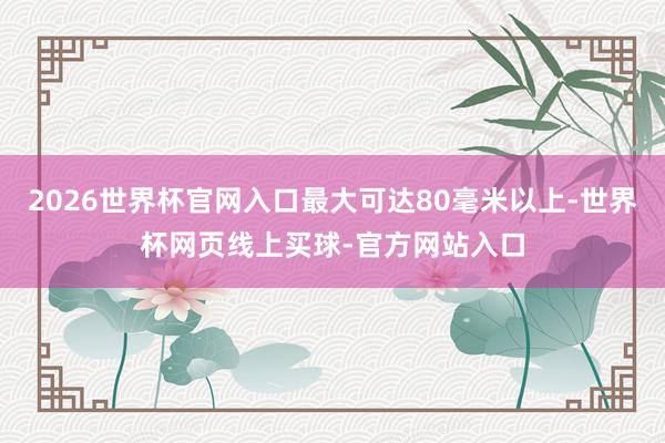 2026世界杯官网入口最大可达80毫米以上-世界杯网页线上买球-官方网站入口