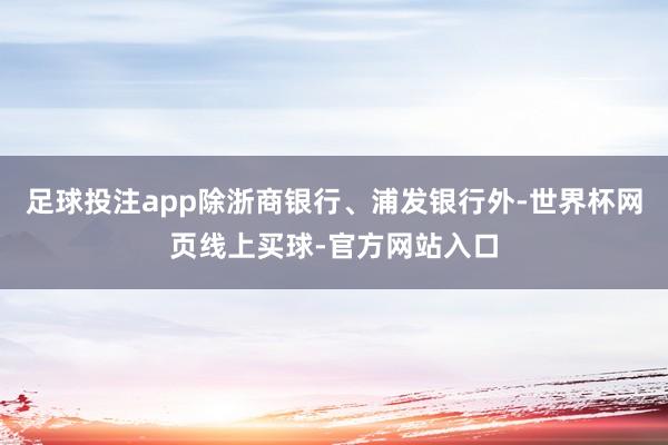足球投注app除浙商银行、浦发银行外-世界杯网页线上买球-官方网站入口
