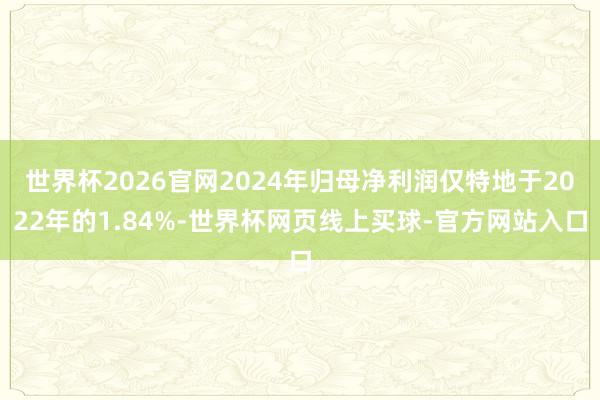 世界杯2026官网2024年归母净利润仅特地于2022年的1.84%-世界杯网页线上买球-官方网站入口