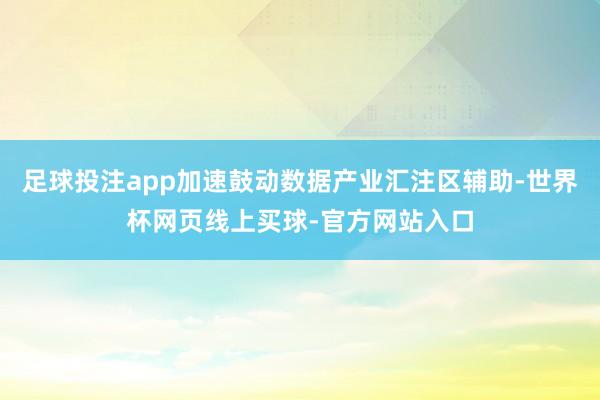 足球投注app加速鼓动数据产业汇注区辅助-世界杯网页线上买球-官方网站入口