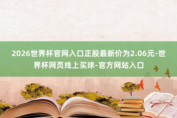 2026世界杯官网入口正股最新价为2.06元-世界杯网页线上买球-官方网站入口
