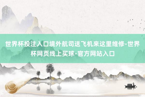世界杯投注入口境外航司送飞机来这里维修-世界杯网页线上买球-官方网站入口